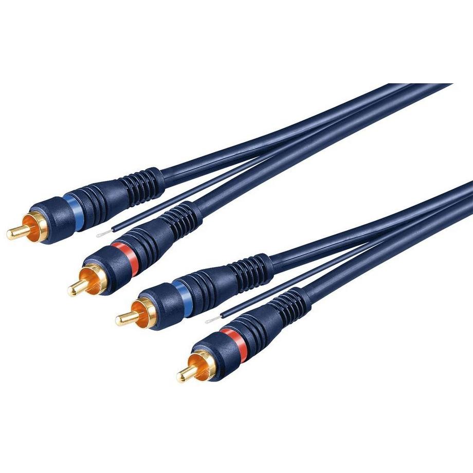 Goobay Câble audio, 2xRCA ha - ha, 5m - Bleu