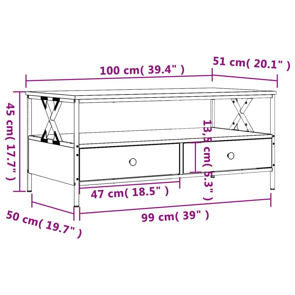 VidaXL Table basse bois d'ingénierie  