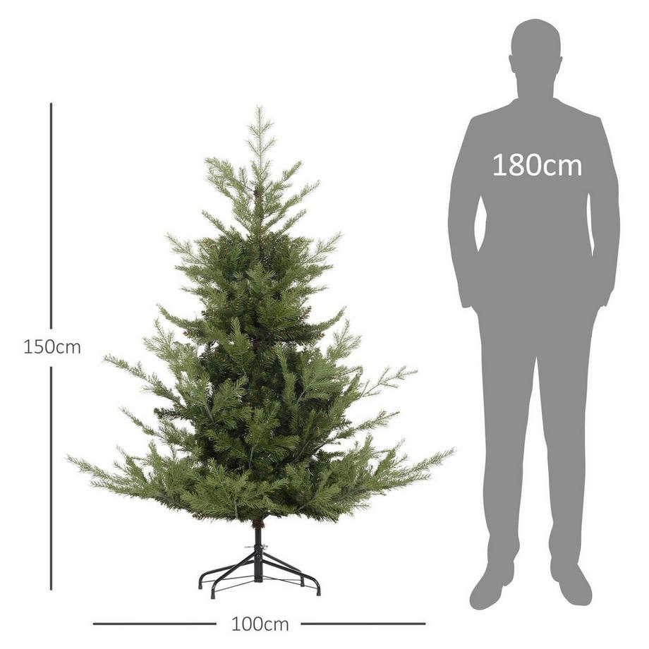 Northio Sapin de Noël artificiel de 180 cm, branches denses et réalistes, avec 1942 pointes de branches, aspect réaliste pour Noël, vert  