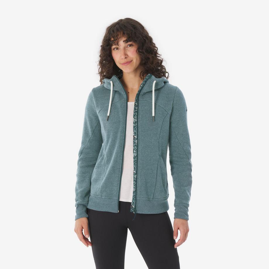 QUECHUA Wanderpullover mit Reissverschluss Polycotton  