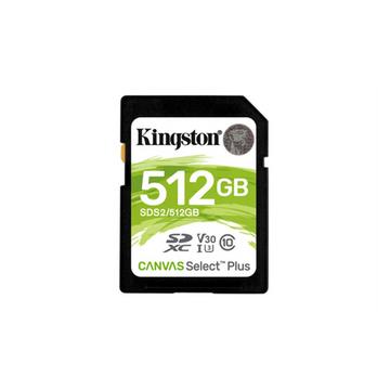 Kingston Technology Scheda SDXC Canvas Select Plus 100R C10 UHS-I U3 V30 da 512GB