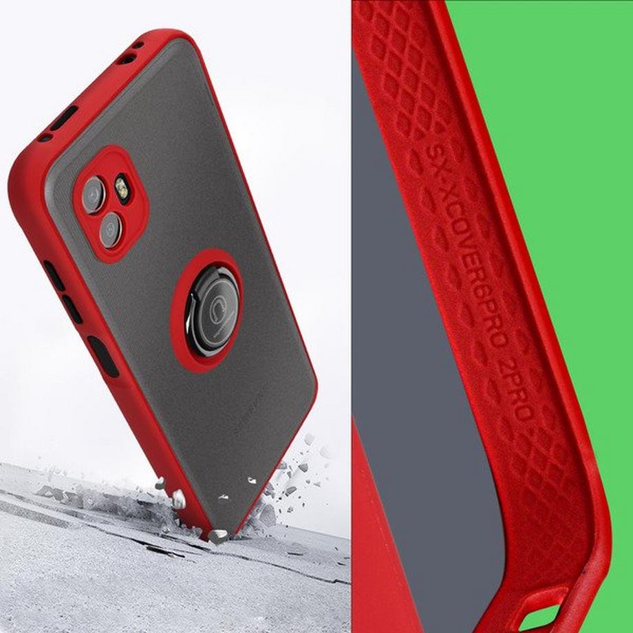 Avizar  Ring-Hülle für Samsung Xcover 6 Pro Rot 