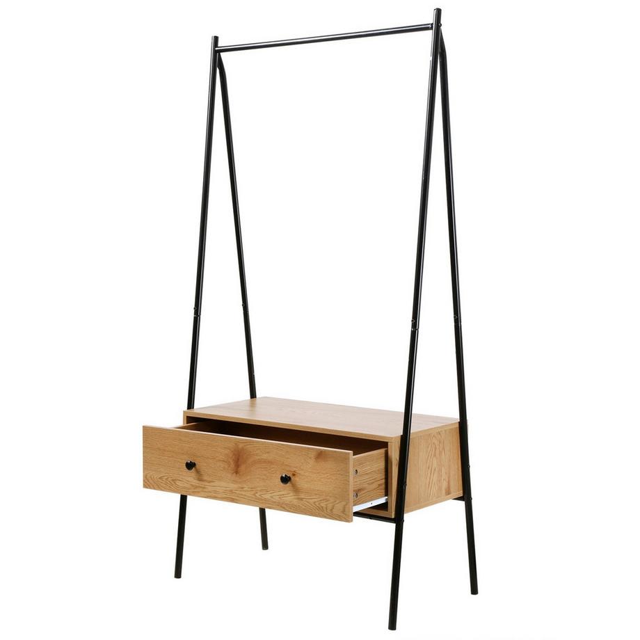 Calicosy Garderobenständer mit 1 Schublade in Eiche-Dekor H170cm  