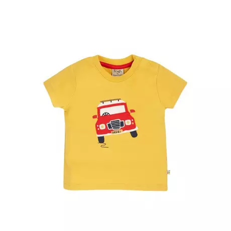 frugi Kleinkinder T-Shirt Bumblebee/Vehicle  Jaune
