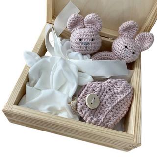 Maylily  Baby Geschenkset Bunny 4teilig dusty rose in Holzbox 