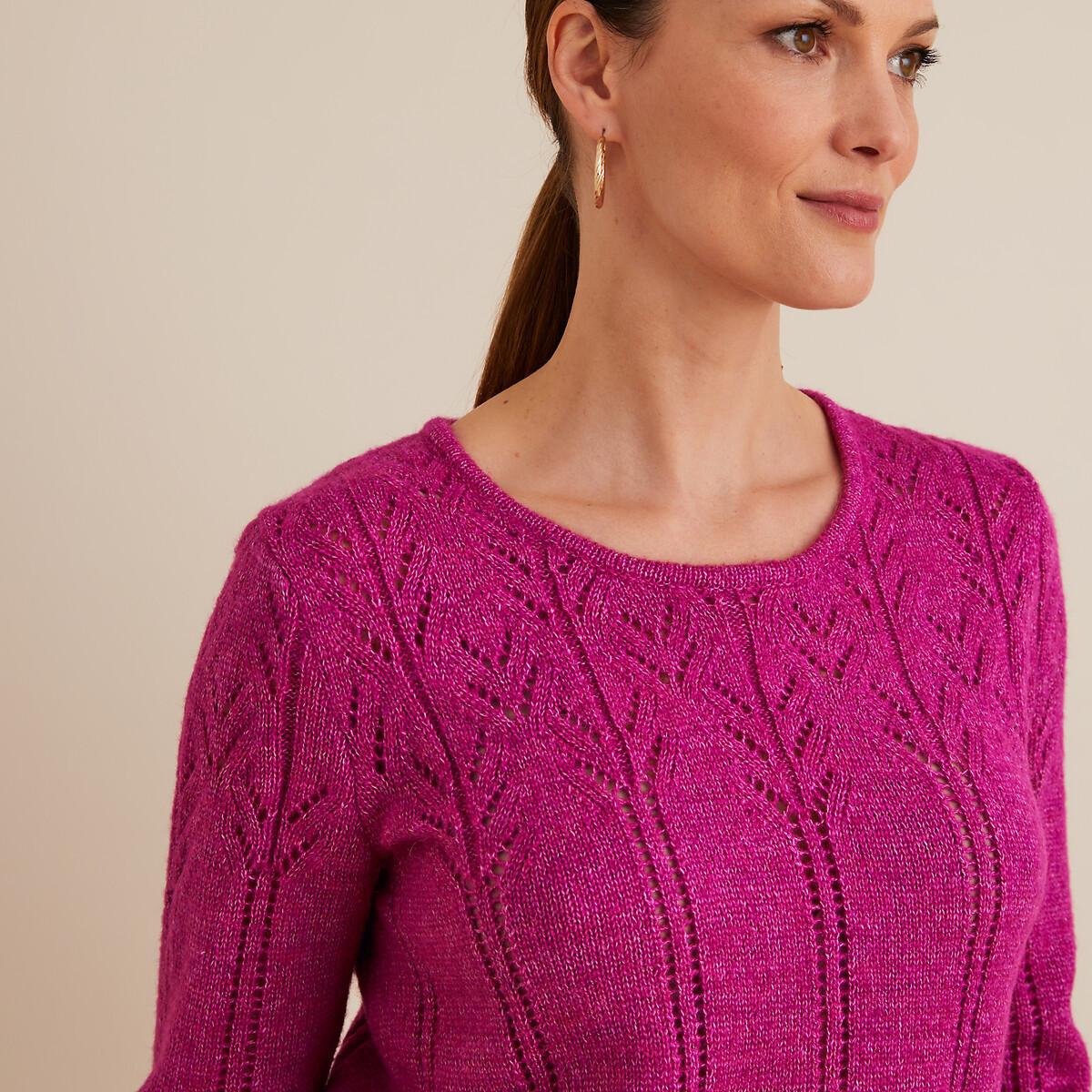 La Redoute Collections  Feinstrickpullover mit Rundhalsausschnitt & Pointelle-Muster 