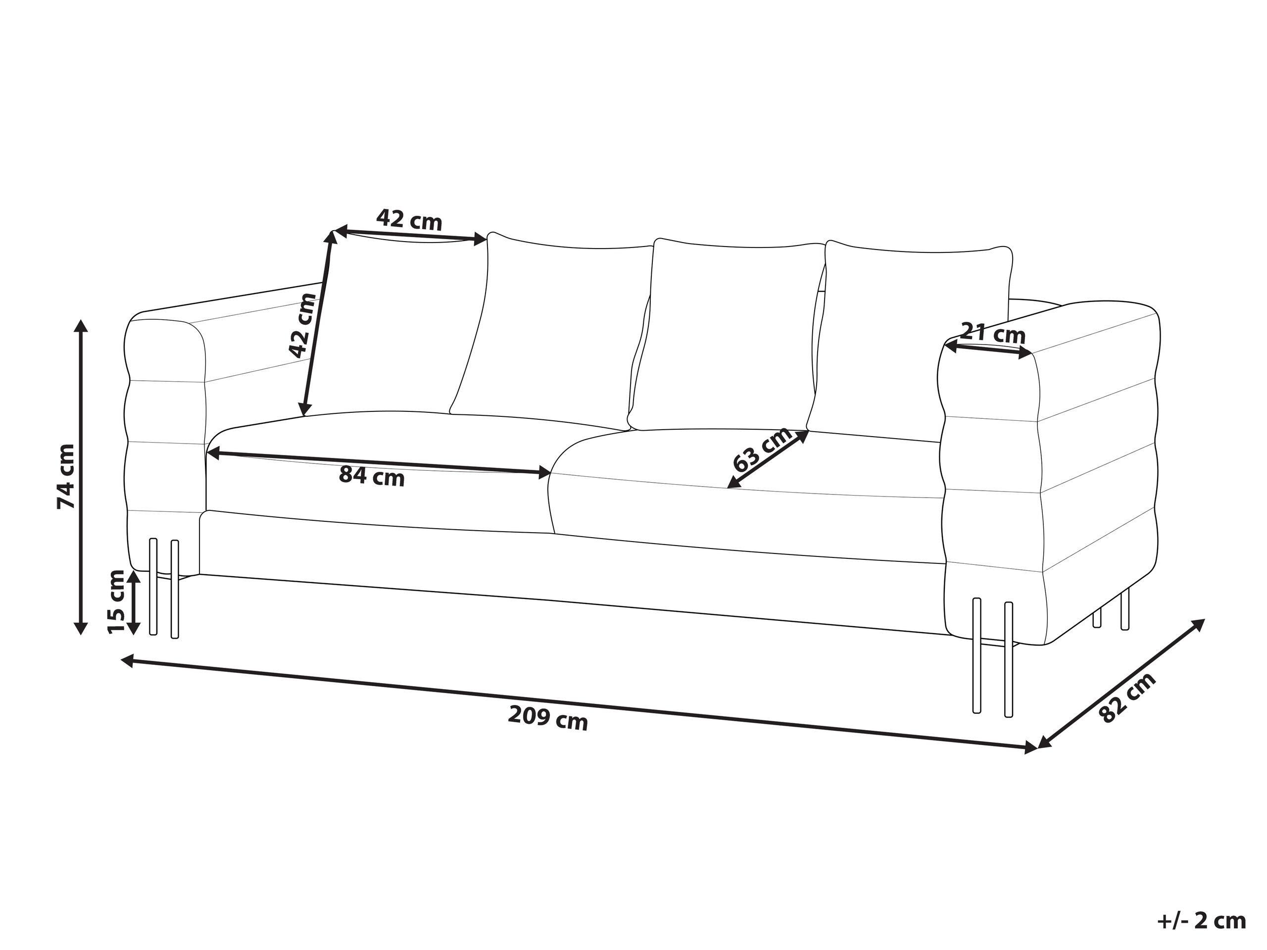 Beliani 3 Sitzer Sofa aus Bouclé Modern GRANNA  