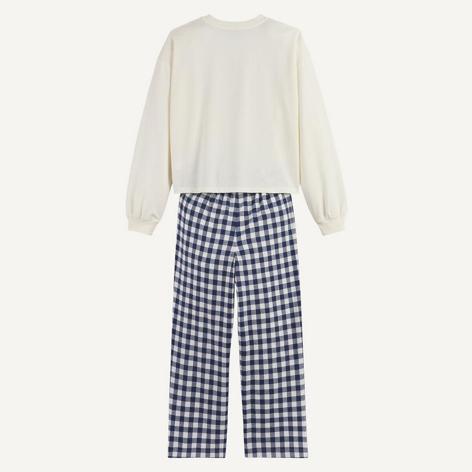 La Redoute Collections  Pyjama mit Oberteil aus Molton 