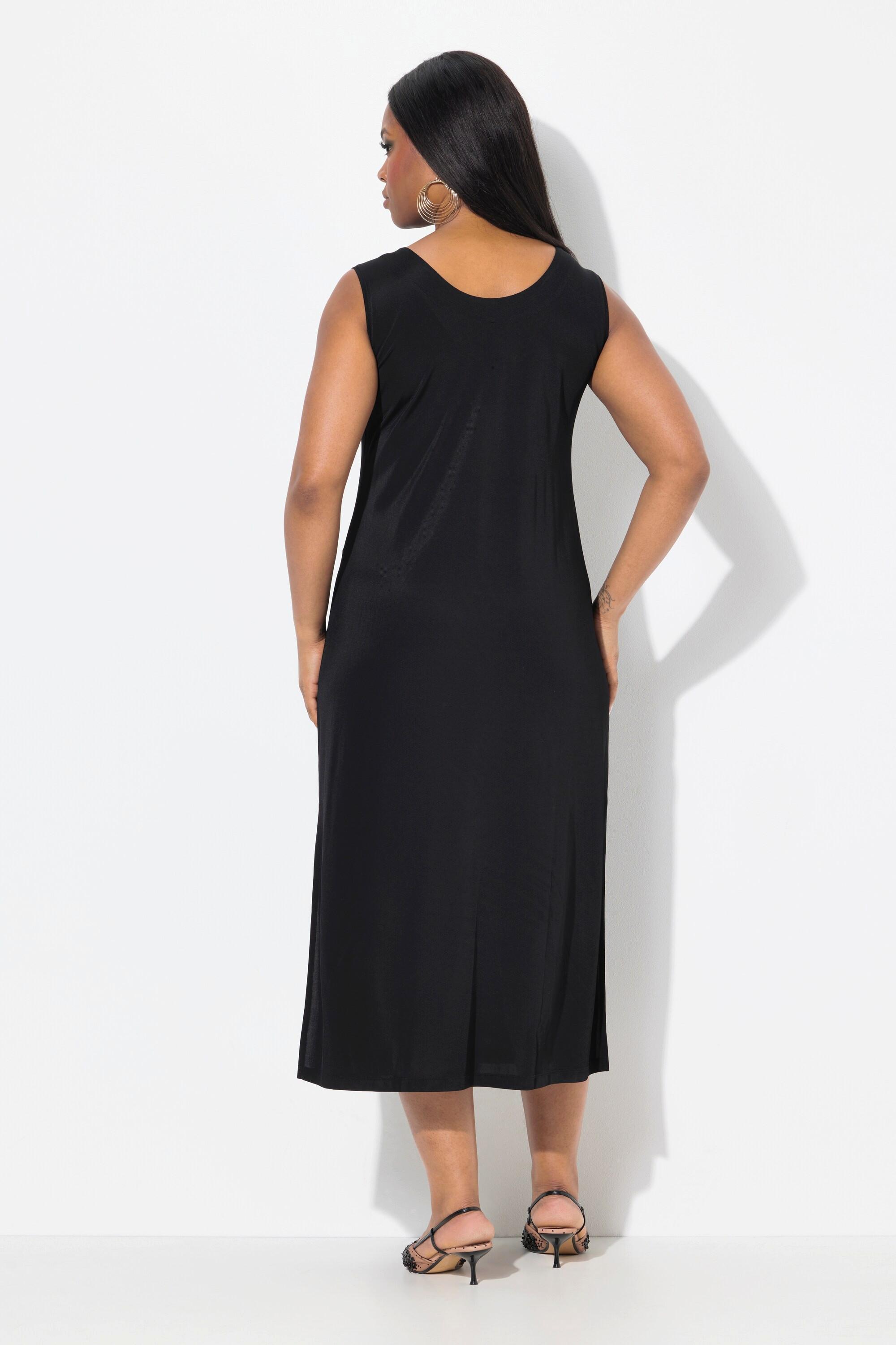 Ulla Popken Abito Midi Slinky Svasato Senza Maniche Piqué  