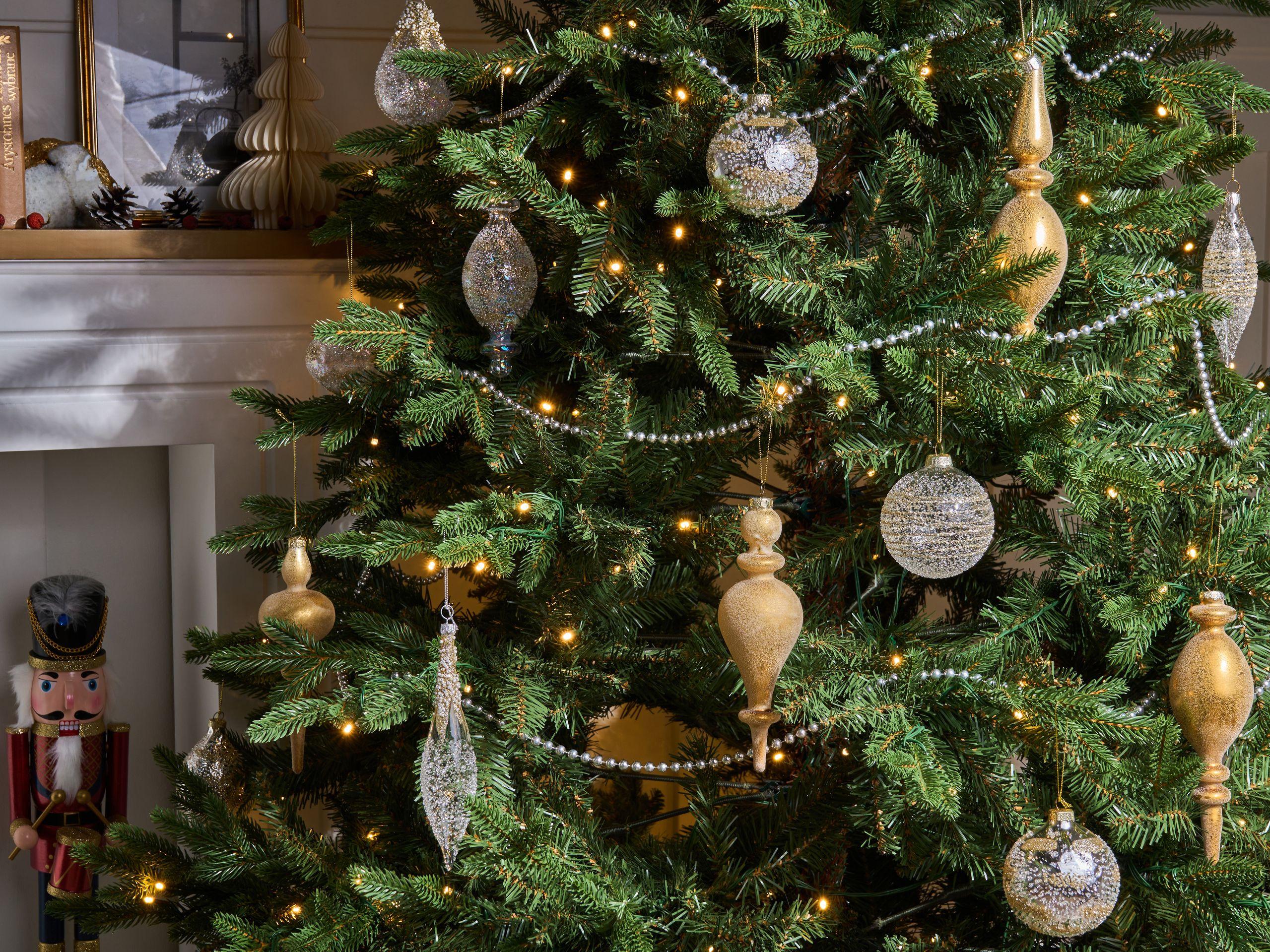 Beliani Weihnachtskugel 25er Set aus Glas Glamourös ICICLE  