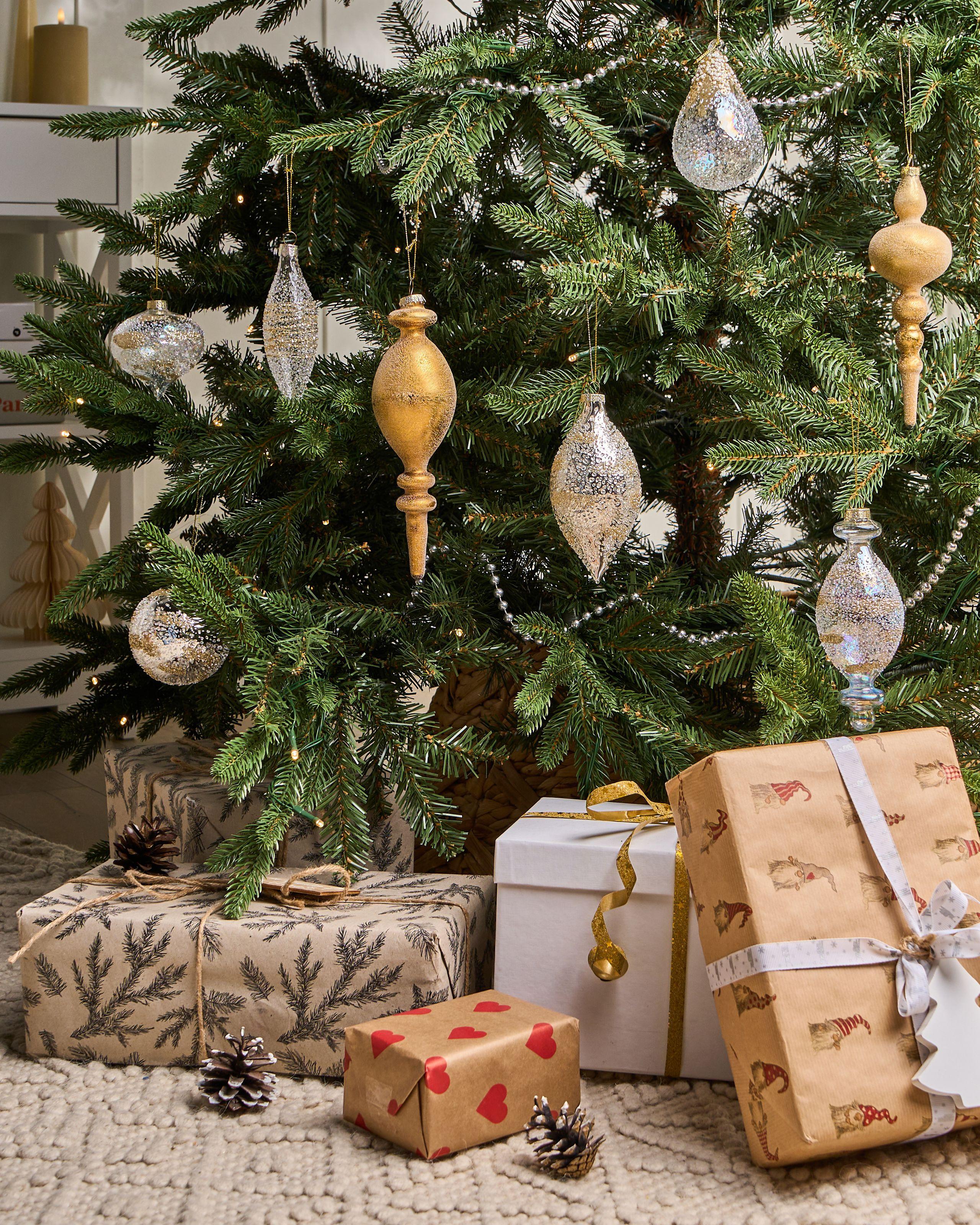 Beliani Weihnachtskugel 25er Set aus Glas Glamourös ICICLE  