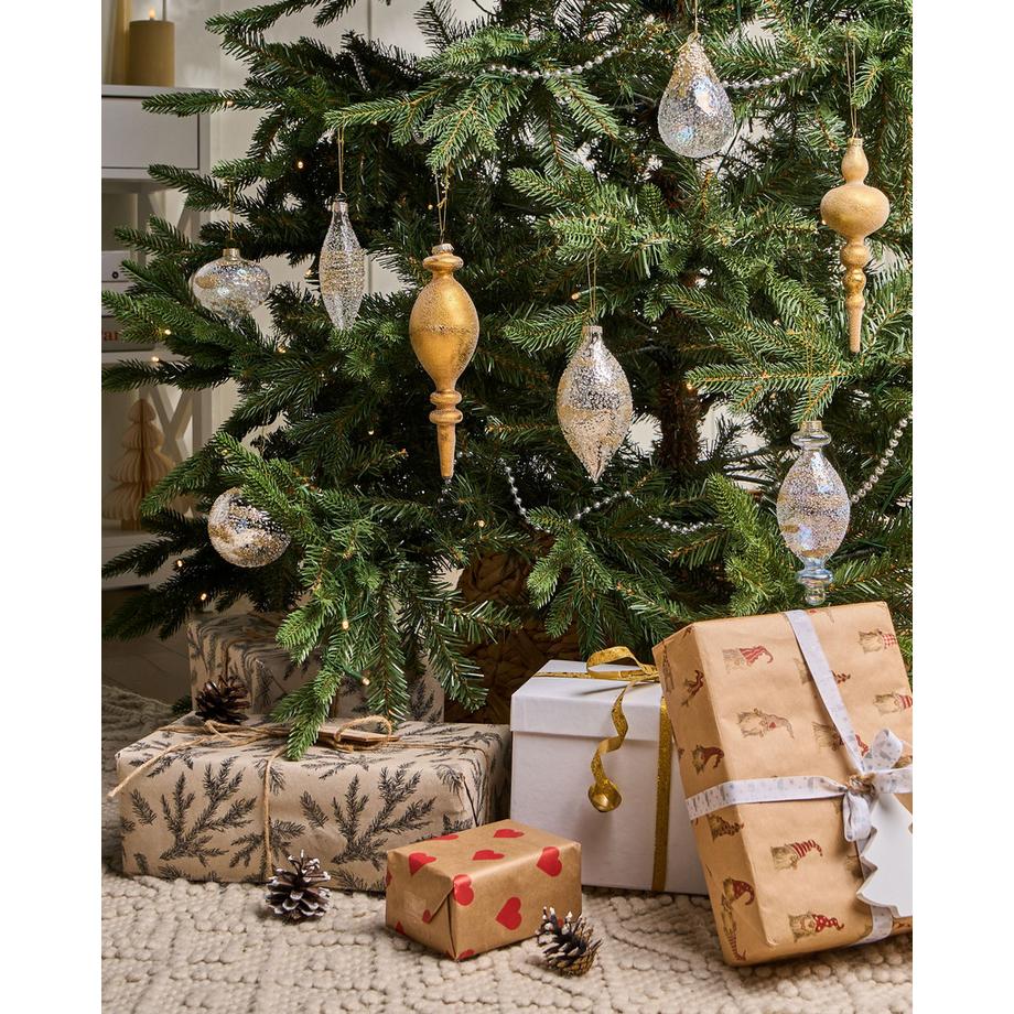 Beliani Weihnachtskugel 25er Set aus Glas Glamourös ICICLE  