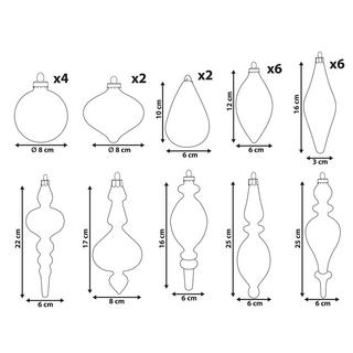 Beliani Weihnachtskugel 25er Set aus Glas Glamourös ICICLE  