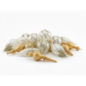 Weihnachtskugel 25er Set aus Glas Glamourös ICICLE