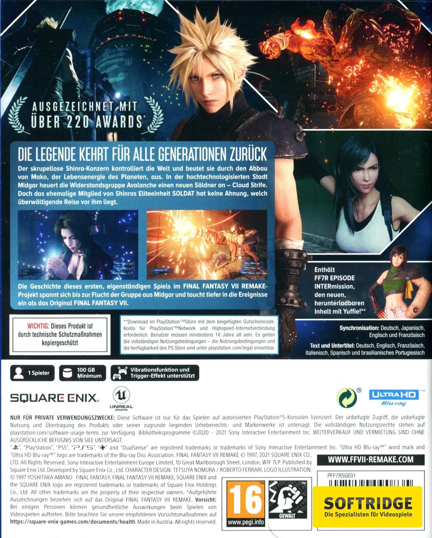 Square-Enix  Final Fantasy 7 Remake Intergrade 