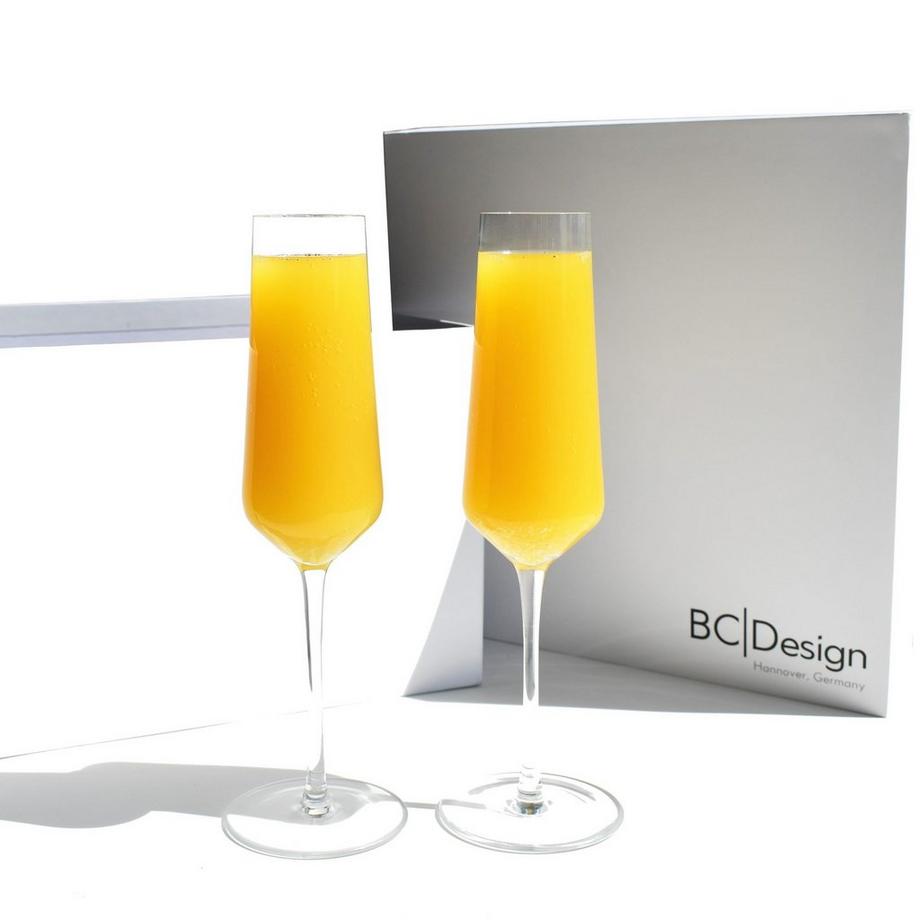 Blue Chilli  Verre en cristal de vin mousseux, prosecco, champagne ensemble de 2 