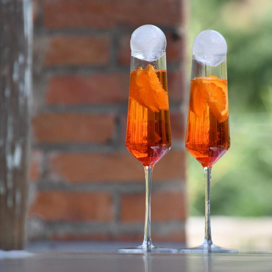 Blue Chilli  Verre en cristal de vin mousseux, prosecco, champagne ensemble de 2 