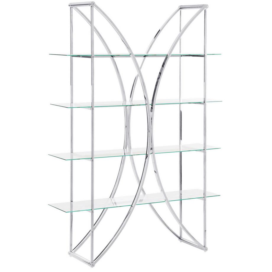 Beliani Regal mit 4 Ebenen aus Edelstahl Glamourös HOLLOW  