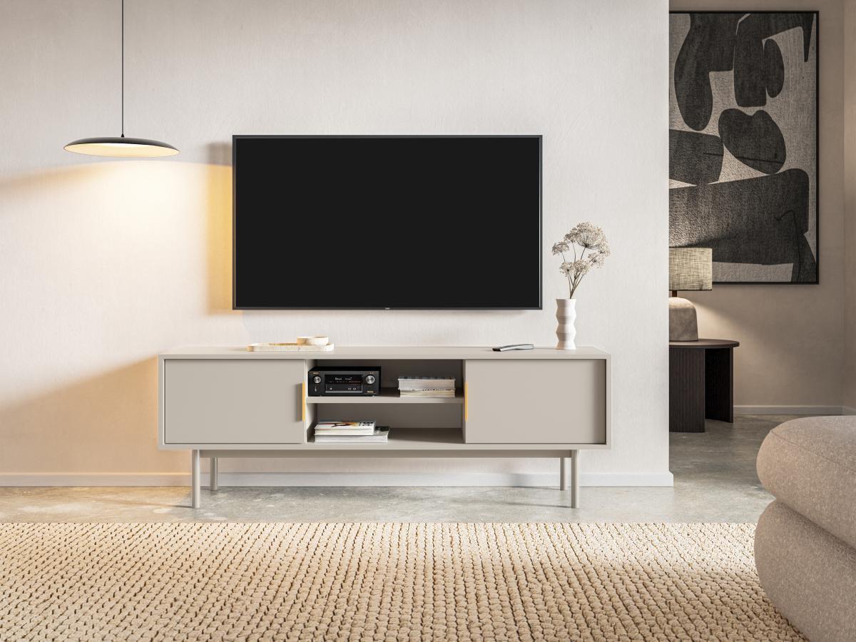 Vente-unique  TV-Möbel mit 2 Türen & 2 Ablagefächern - Beige - DABRIANA 