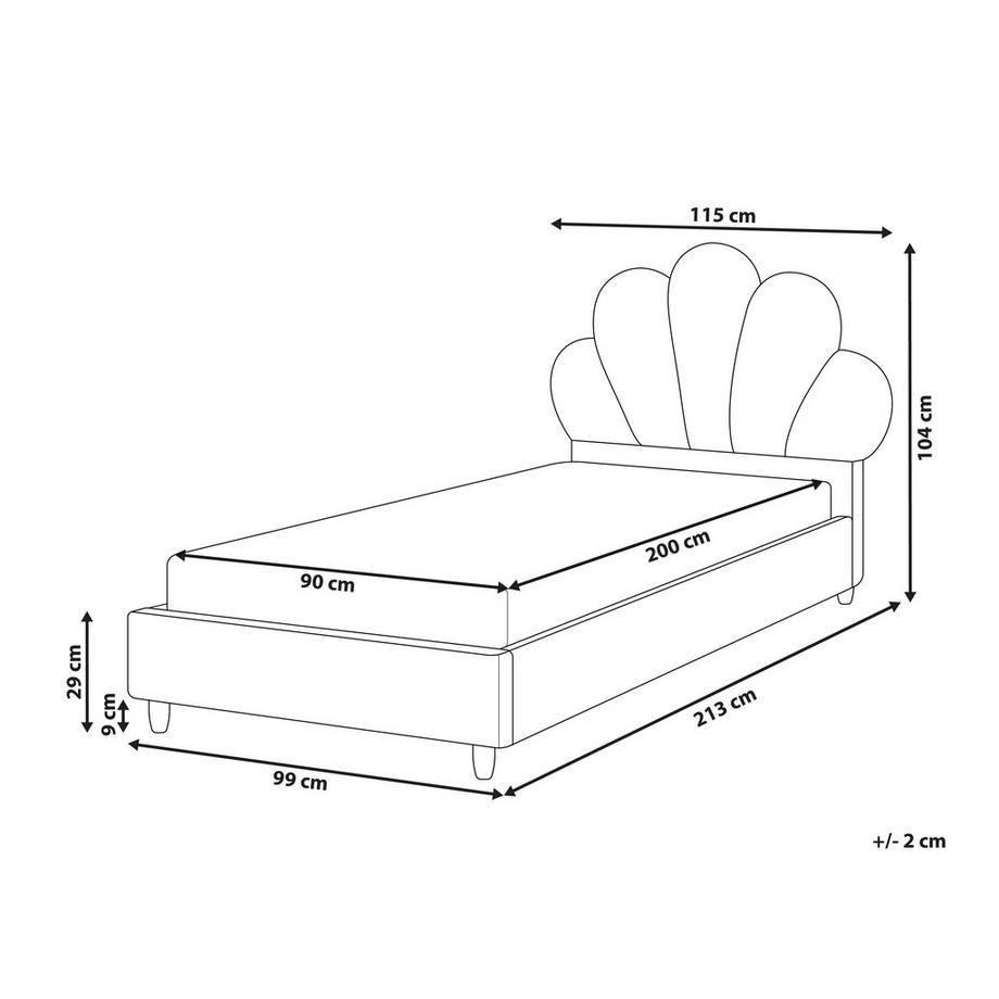 Beliani Lit d'enfant en Velours Moderne NEULISE  