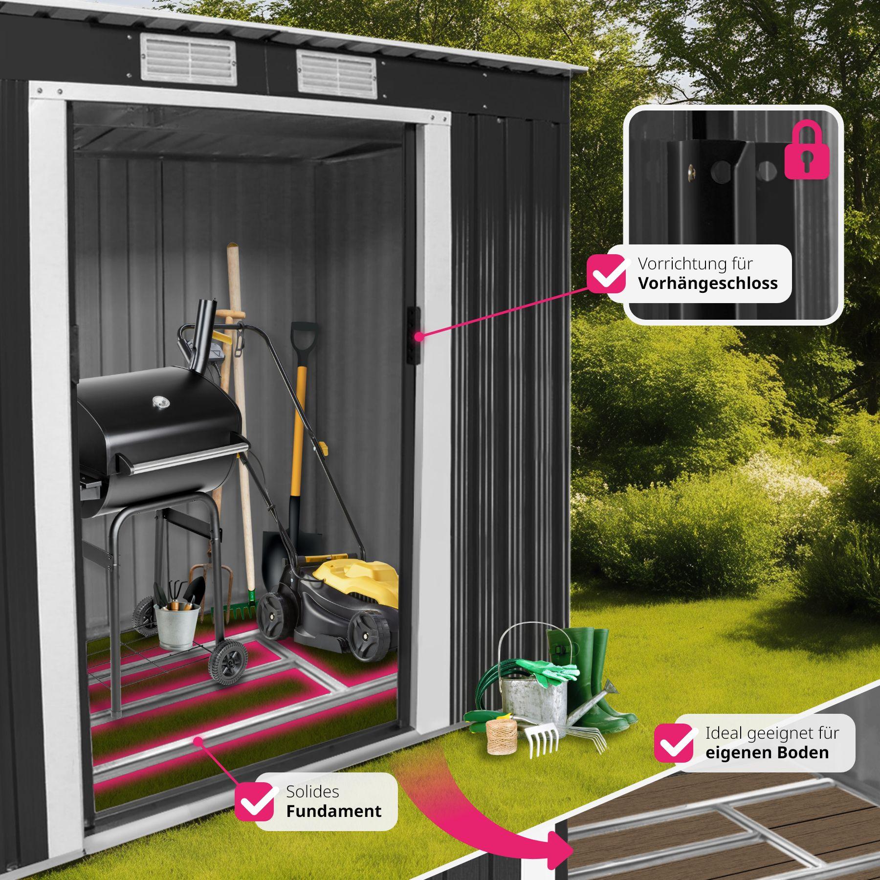 Tectake  Casetta da giardino con tetto inclinato 