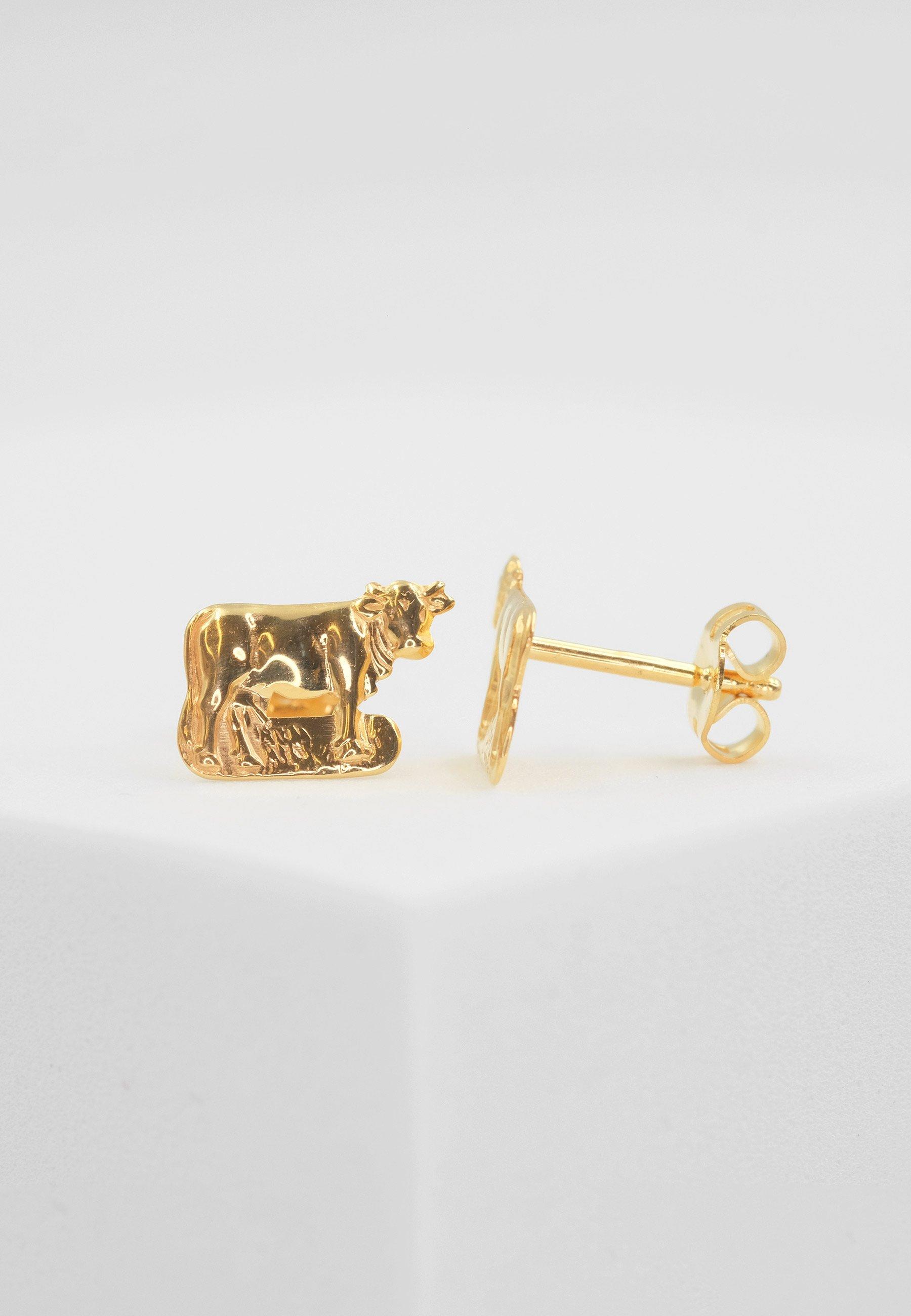 MUAU Schmuck  Ohrstecker Gelbgold 750, 7x11mm 