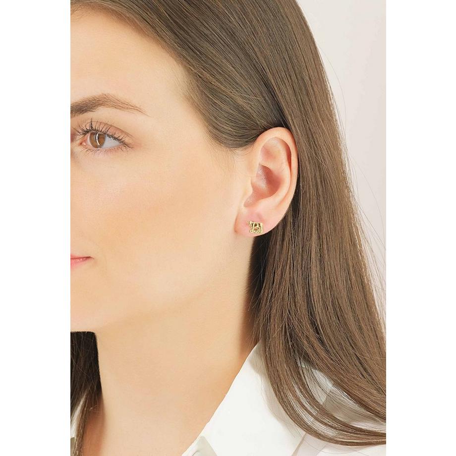 MUAU Schmuck  Ohrstecker Gelbgold 750, 7x11mm 