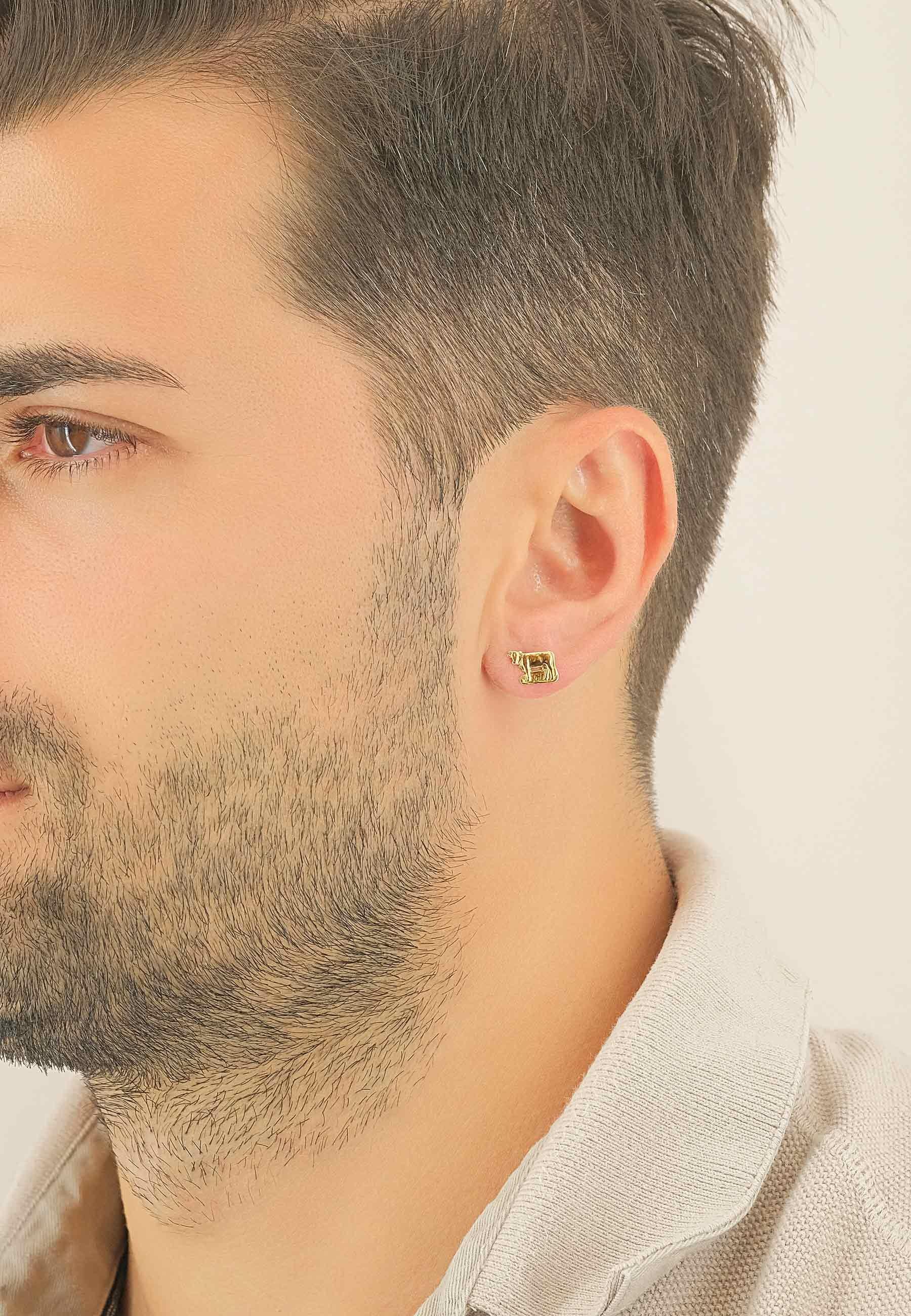 MUAU Schmuck  Ohrstecker Gelbgold 750, 7x11mm 