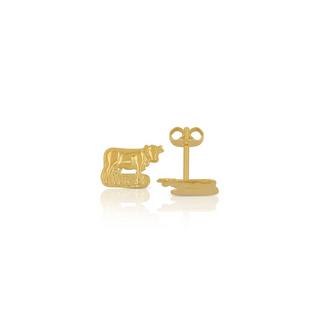 MUAU Schmuck  Ohrstecker Gelbgold 750, 7x11mm 