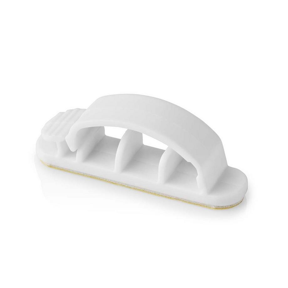 Nedis  Kabelmanagement | Kabelklemme | Verriegelt | 3 Stk. | Anzahl der Schlitze: 3 Scheiben | Maximale Kabelstärke: 7,5 mm | Polypropylen | Weiß 