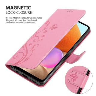 Cadorabo  Housse compatible avec Samsung Galaxy A32 4G - Coque de protection au design floral avec fermeture magnétique, fonction de support et emplacements pour cartes 