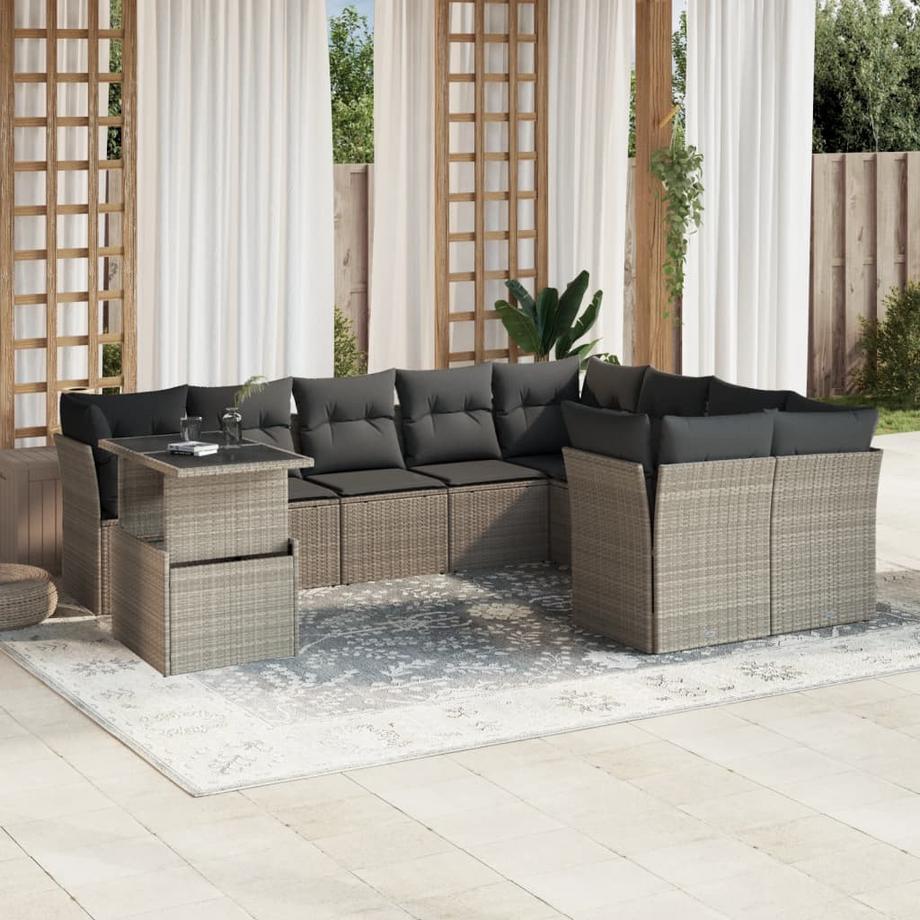 VidaXL set divano da giardino Polirattan  