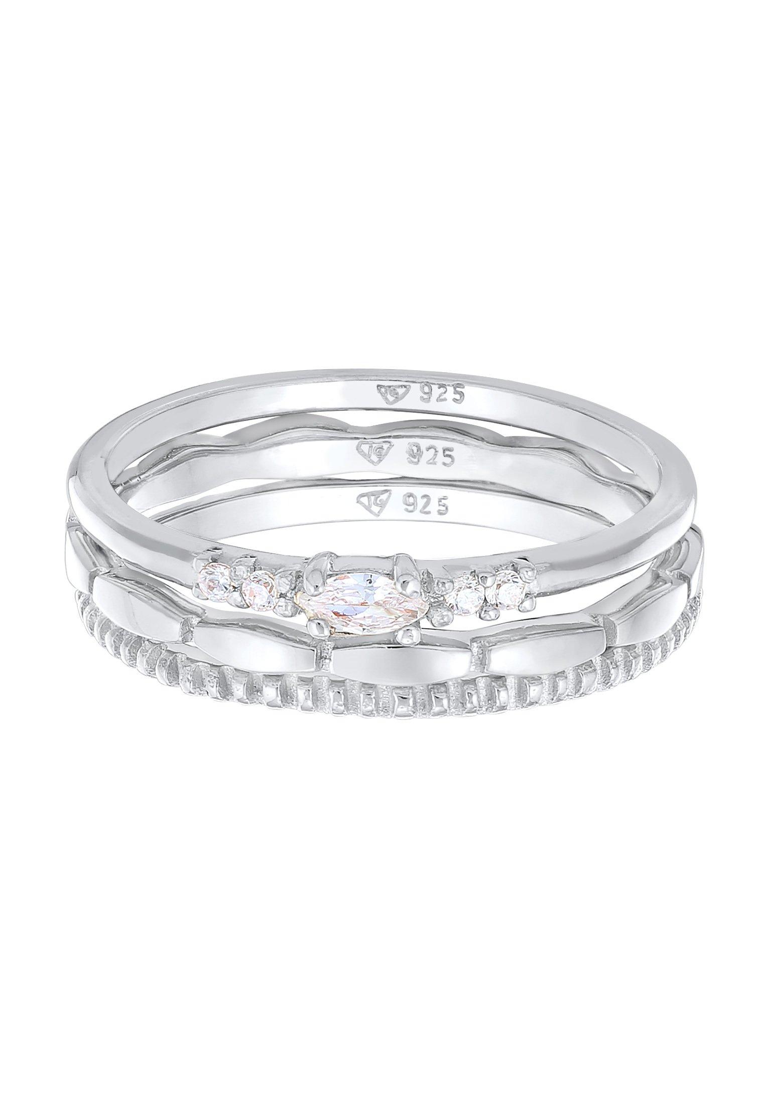 Elli  Ring Zirkonia Marquise Basic Stapelring 