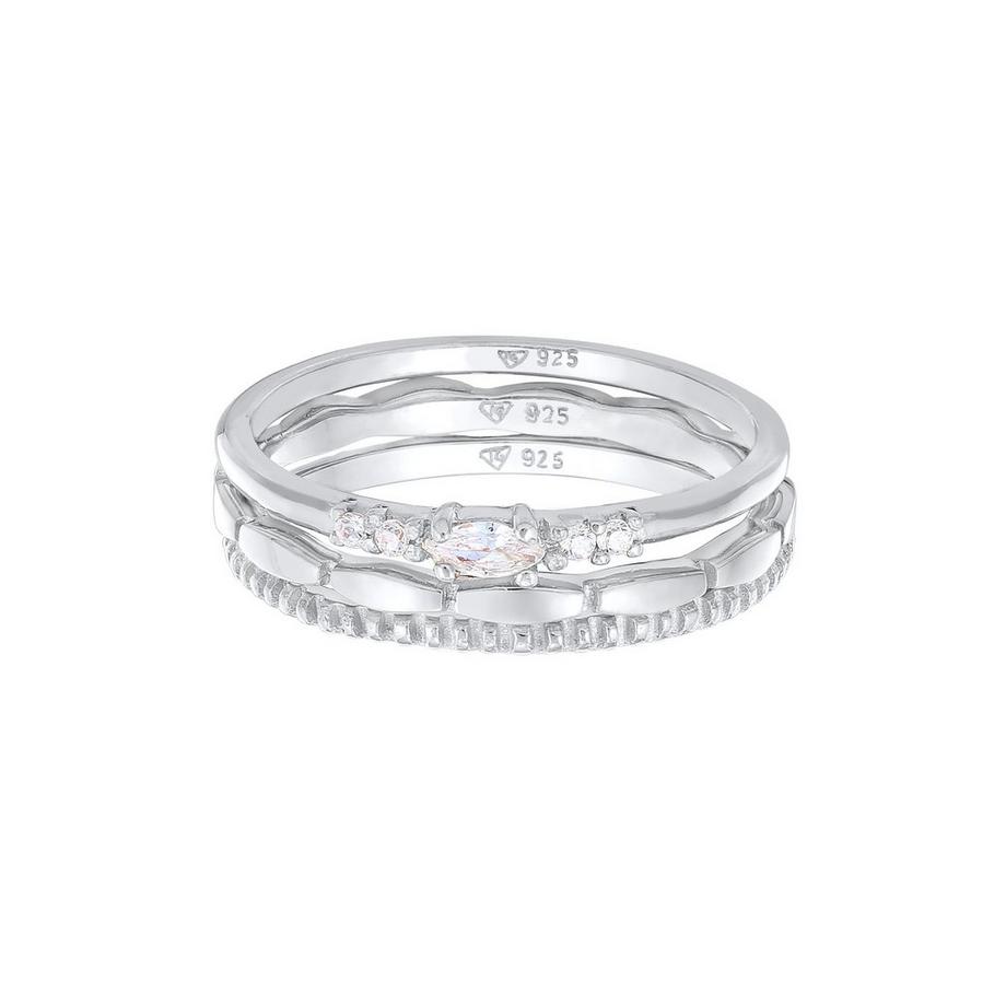Elli  Bague Femmes Pile Marquise Basique Set Avec Cristaux De Zirconium 