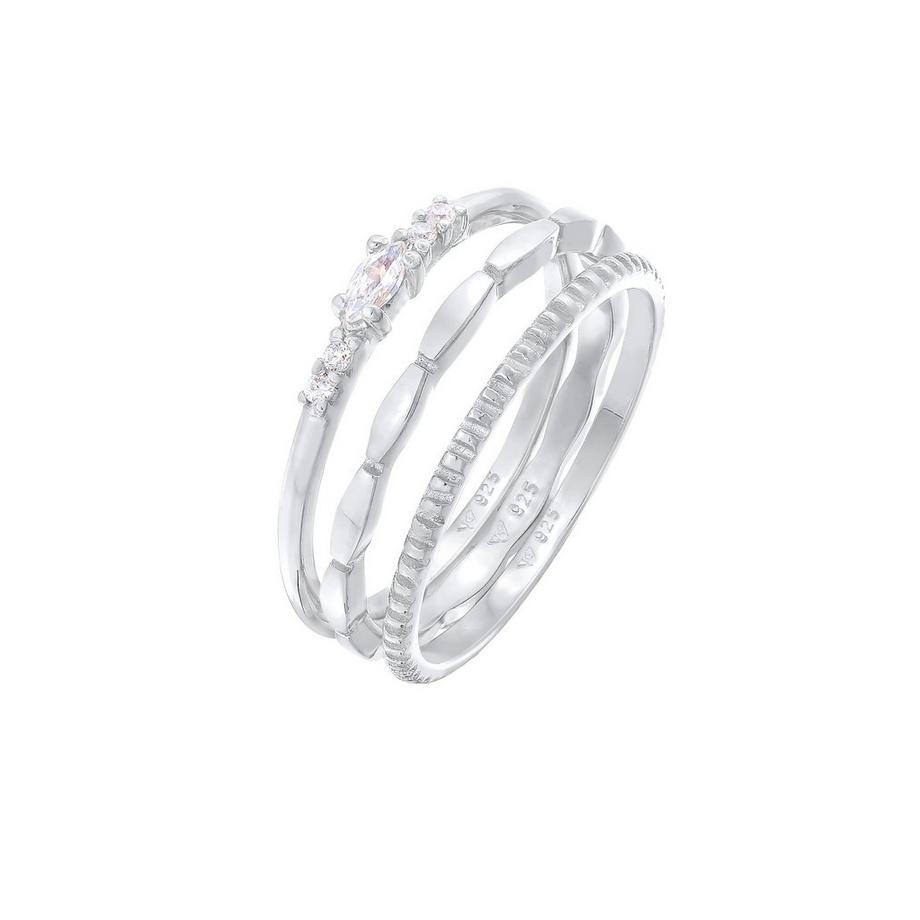 Elli  Bague Femmes Pile Marquise Basique Set Avec Cristaux De Zirconium 