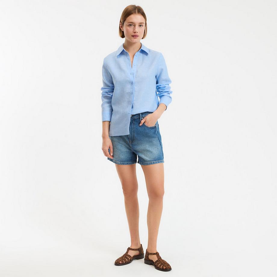 La Redoute Collections Jeansshorts mit hohem Bund  