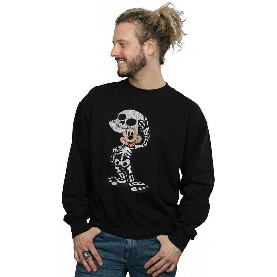 Disney Mickey Mouse Squelette Sweatshirt Col Rond  