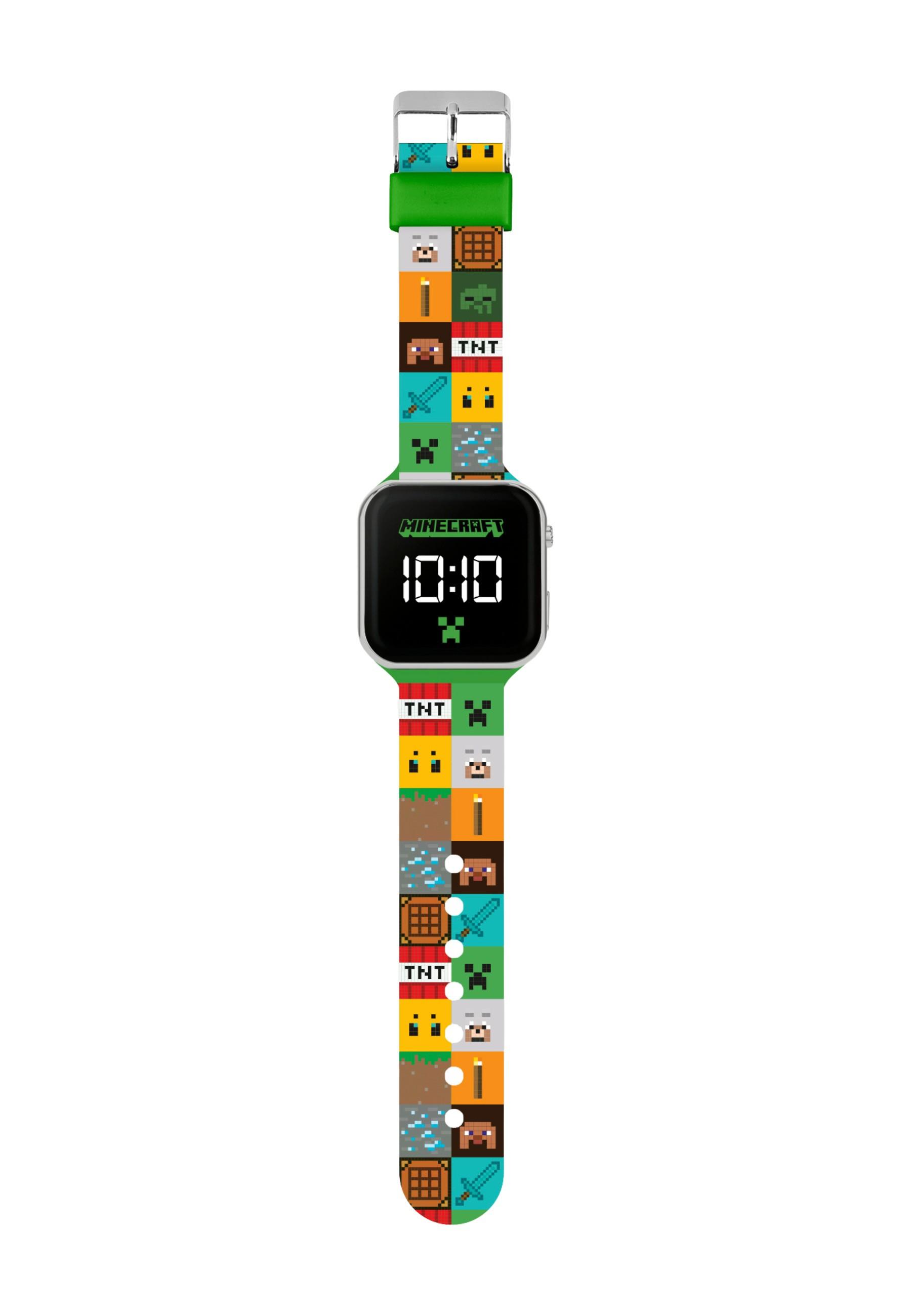 Disney  Montre numérique LED Minecraft  avec bracelet en silicone multicole 