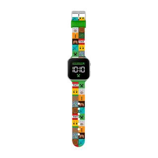 Disney  Montre numérique LED Minecraft  avec bracelet en silicone multicole 
