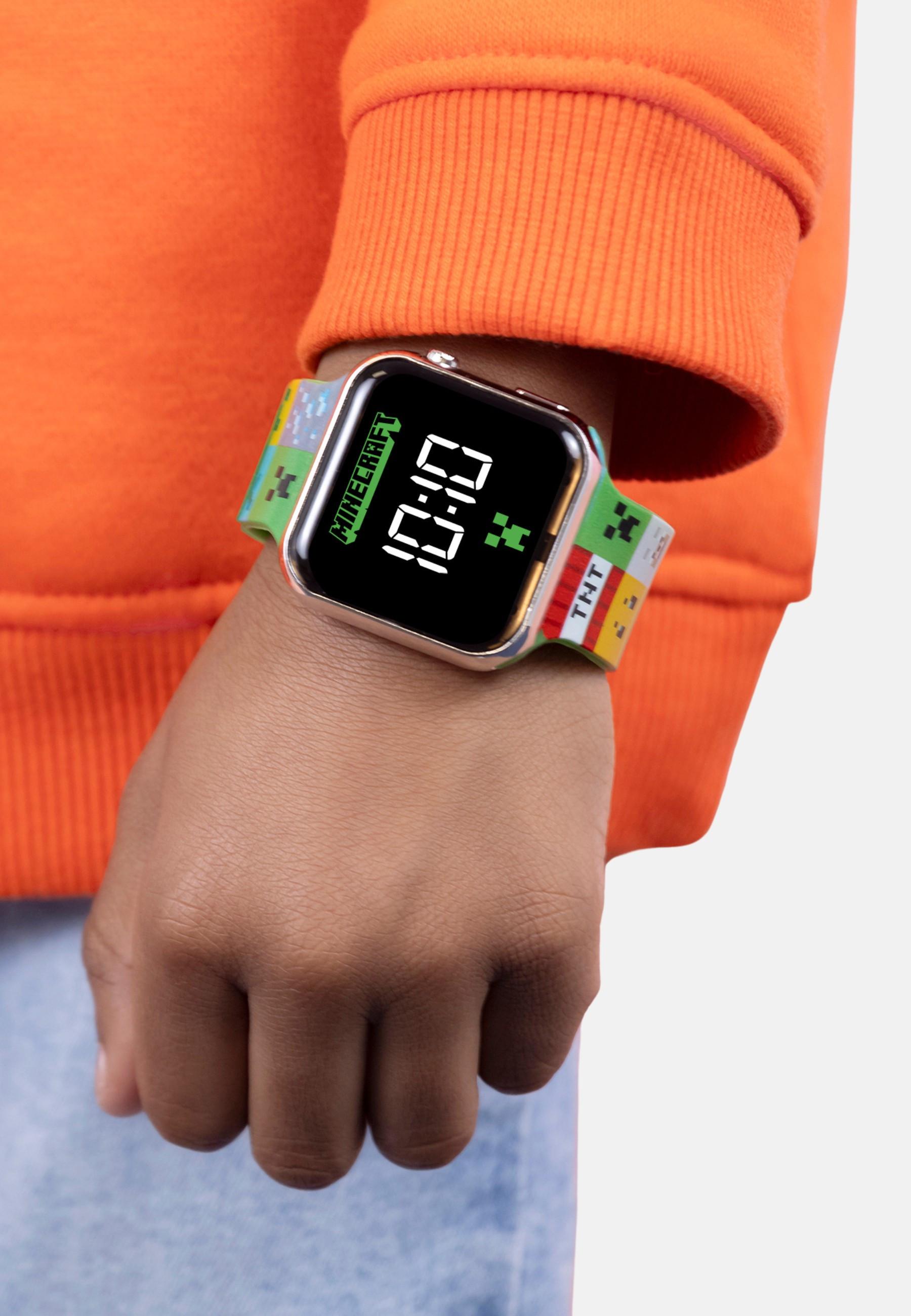 Disney  Montre numérique LED Minecraft  avec bracelet en silicone multicole 