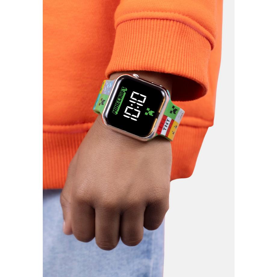 Disney  Minecraft LEDDigitaluhr mit bunter Silikonarmband 