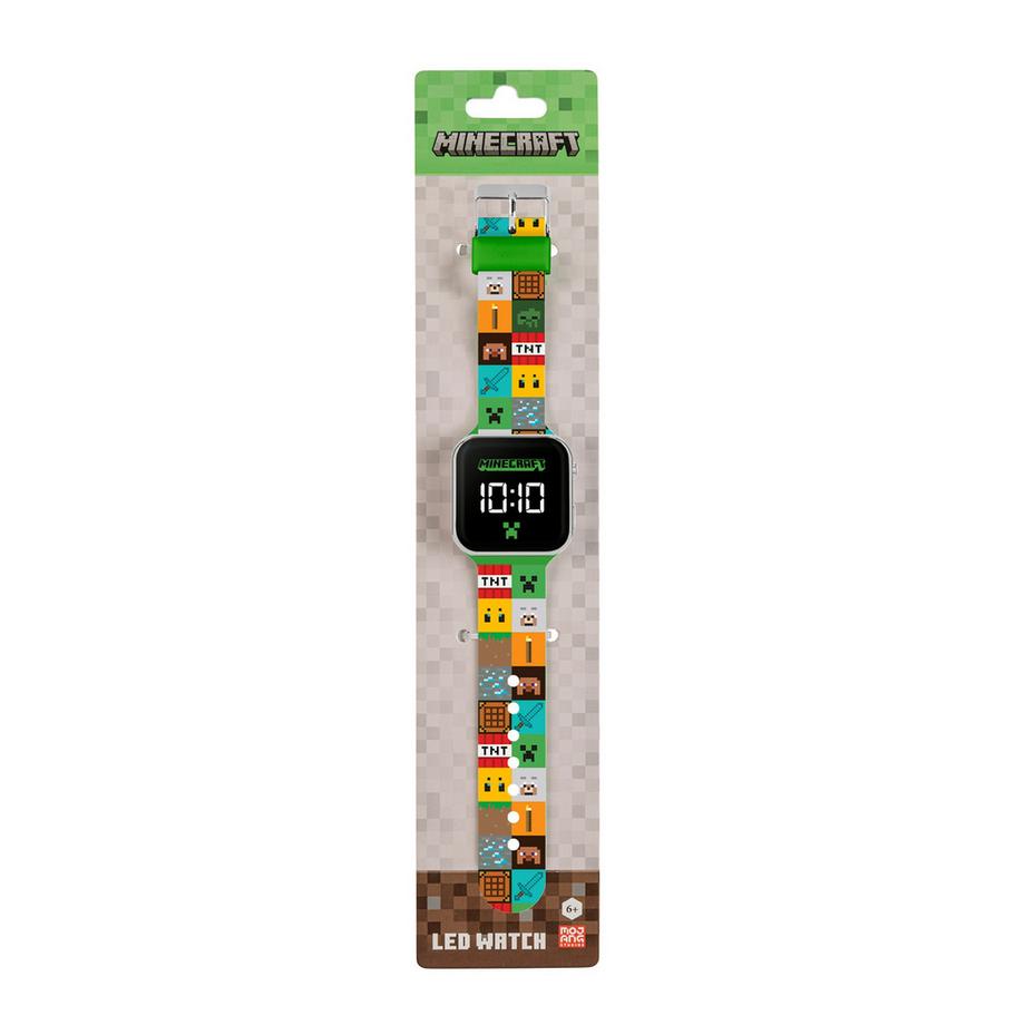 Disney  Minecraft LEDDigitaluhr mit bunter Silikonarmband 