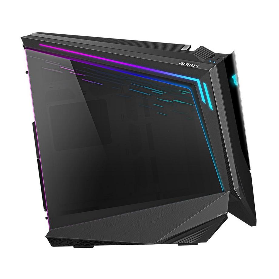 Gigabyte  AORUS C700 GLASS PC-Gehäuse – Full-Tower, unterstützt bis zu E-ATX & 420-mm-Radiatoren, vorinstallierte 5x 120-mm-Lüfter, USB 3.1 Typ-C, RGB Fusion 