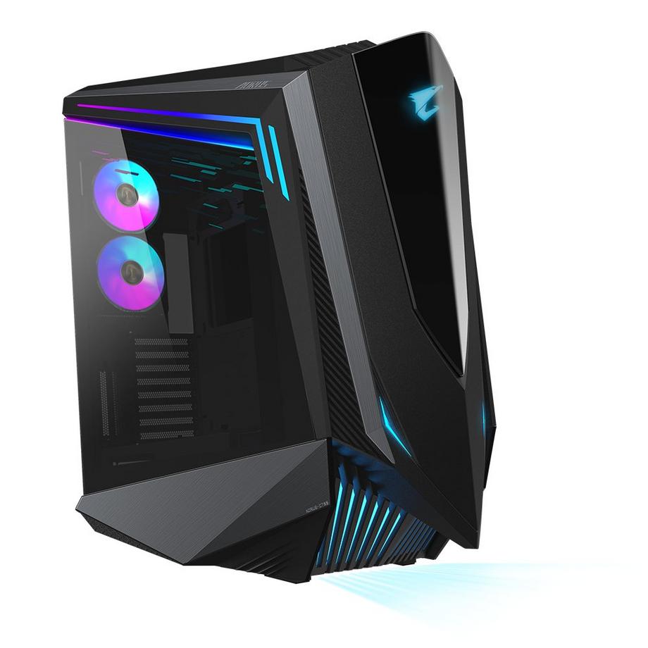 AORUS C700 GLASS PC-Gehäuse – Full-Tower, unterstützt bis zu E-ATX & 420-mm-Radiatoren, vorinstallierte 5x 120-mm-Lüfter, USB 3.1 Typ-C, RGB Fusion