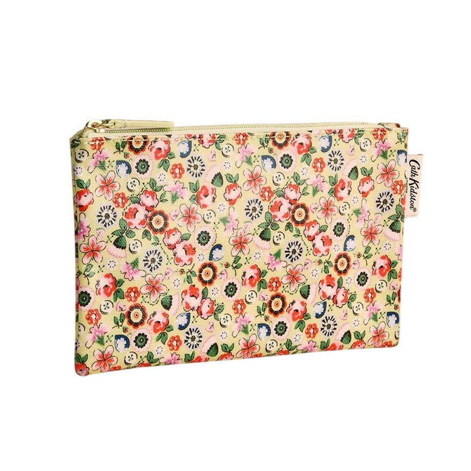 Yellow Queen Brieftasche, Mit Reißverschluss, Ditsy Blumen