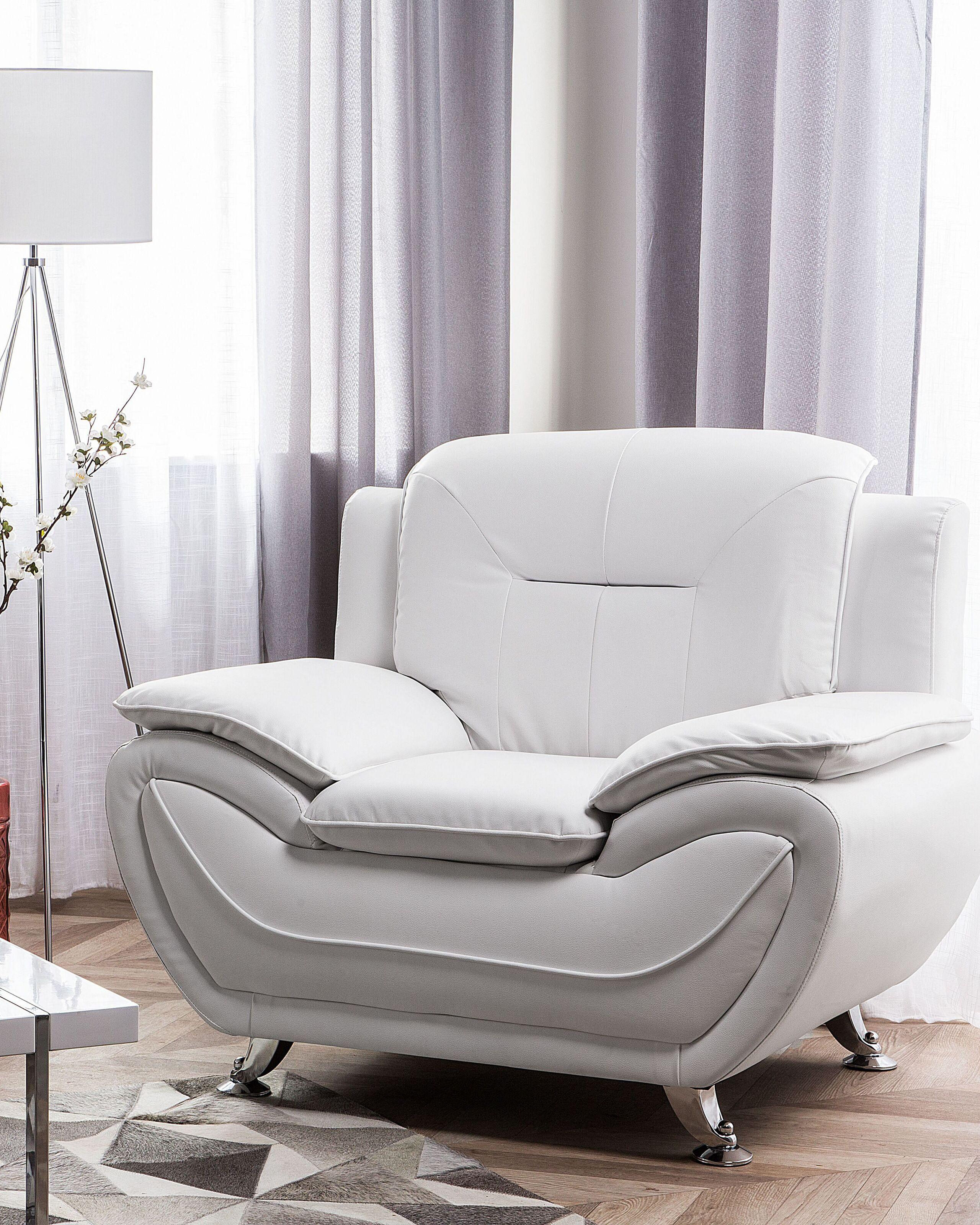 Beliani Fauteuil en Cuir PU Moderne LEIRA  