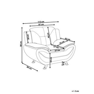 Beliani Fauteuil en Cuir PU Moderne LEIRA  