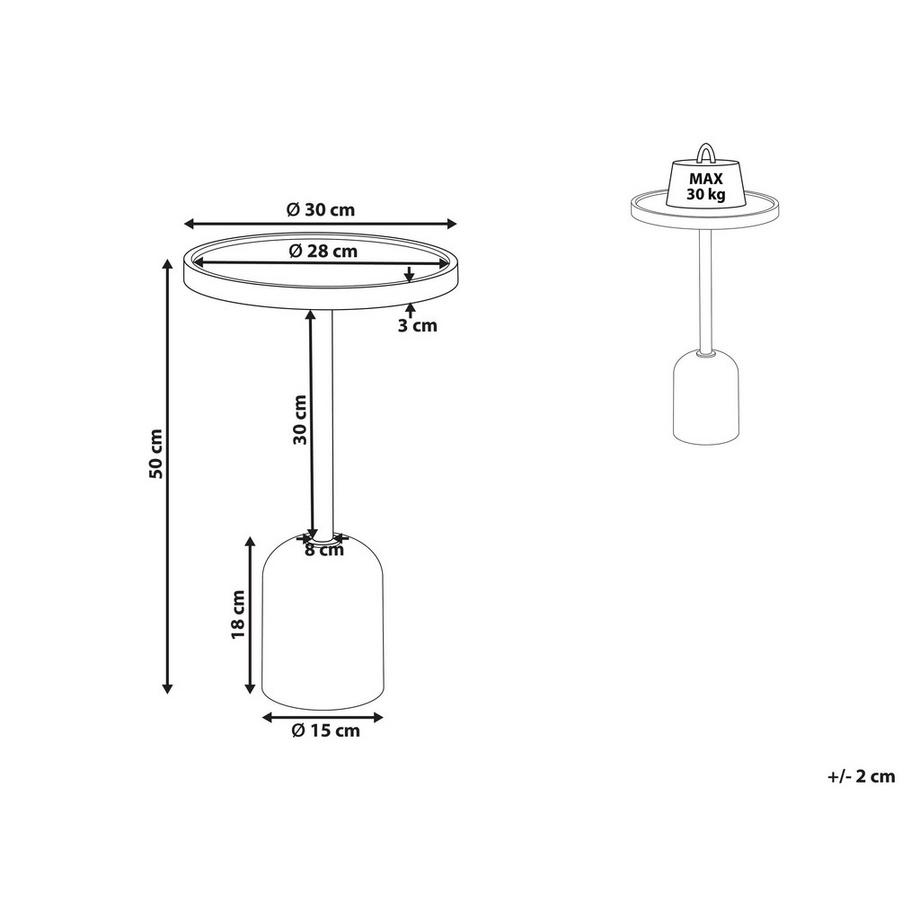 Beliani Tavolino en Acciaio  RAINY  