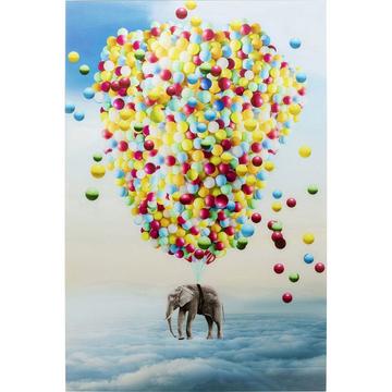 Tableau en verre Ballon Eléphant 100x150
