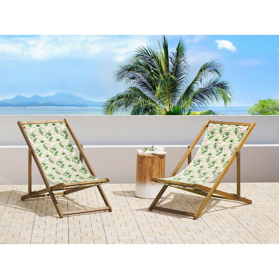 Beliani Set di 2 sedie a sdraio pieghevoli en Tessuto Moderno ANZIO  